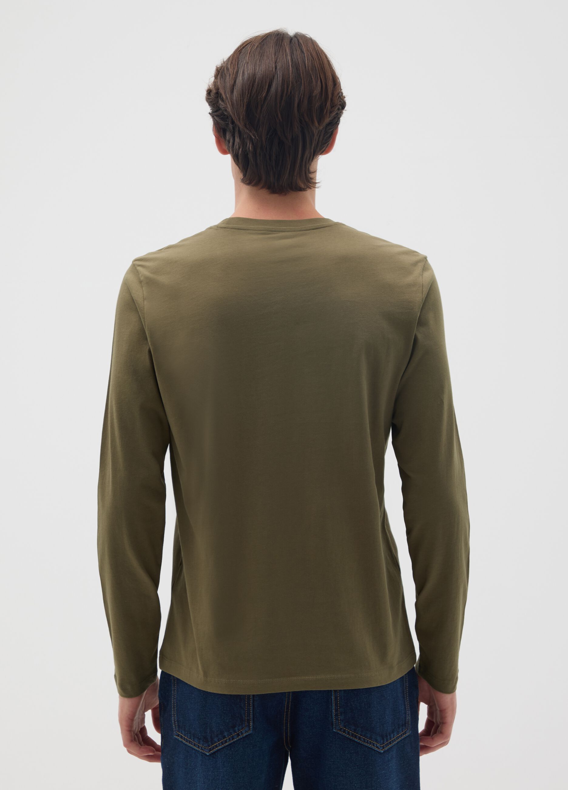 T-shirt in puro cotone verde regular fit