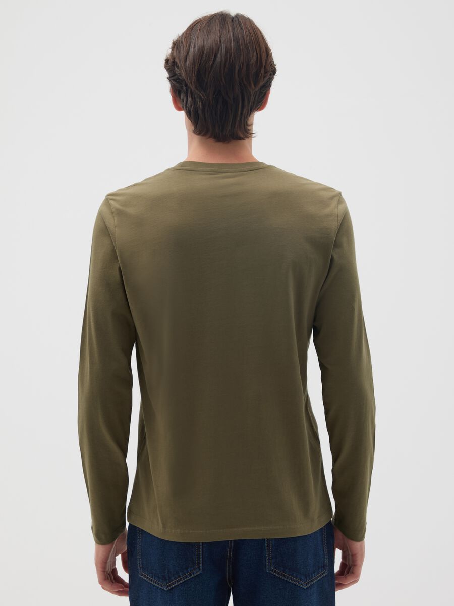 T-shirt in puro cotone verde regular fit_2