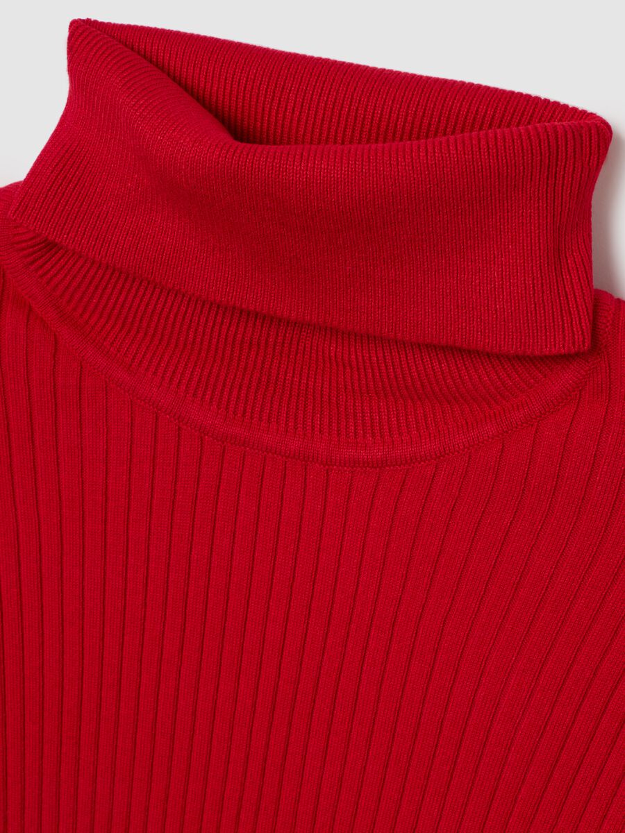 Maglione a collo alto rosso vestibilità fitted_5
