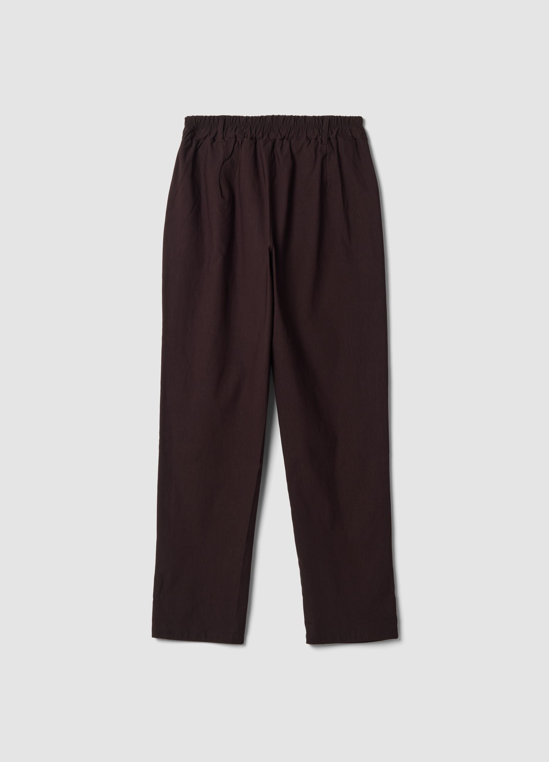 Dark brown regular-fit stretch viscose trousers