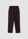 Dark brown regular-fit stretch viscose trousers_2