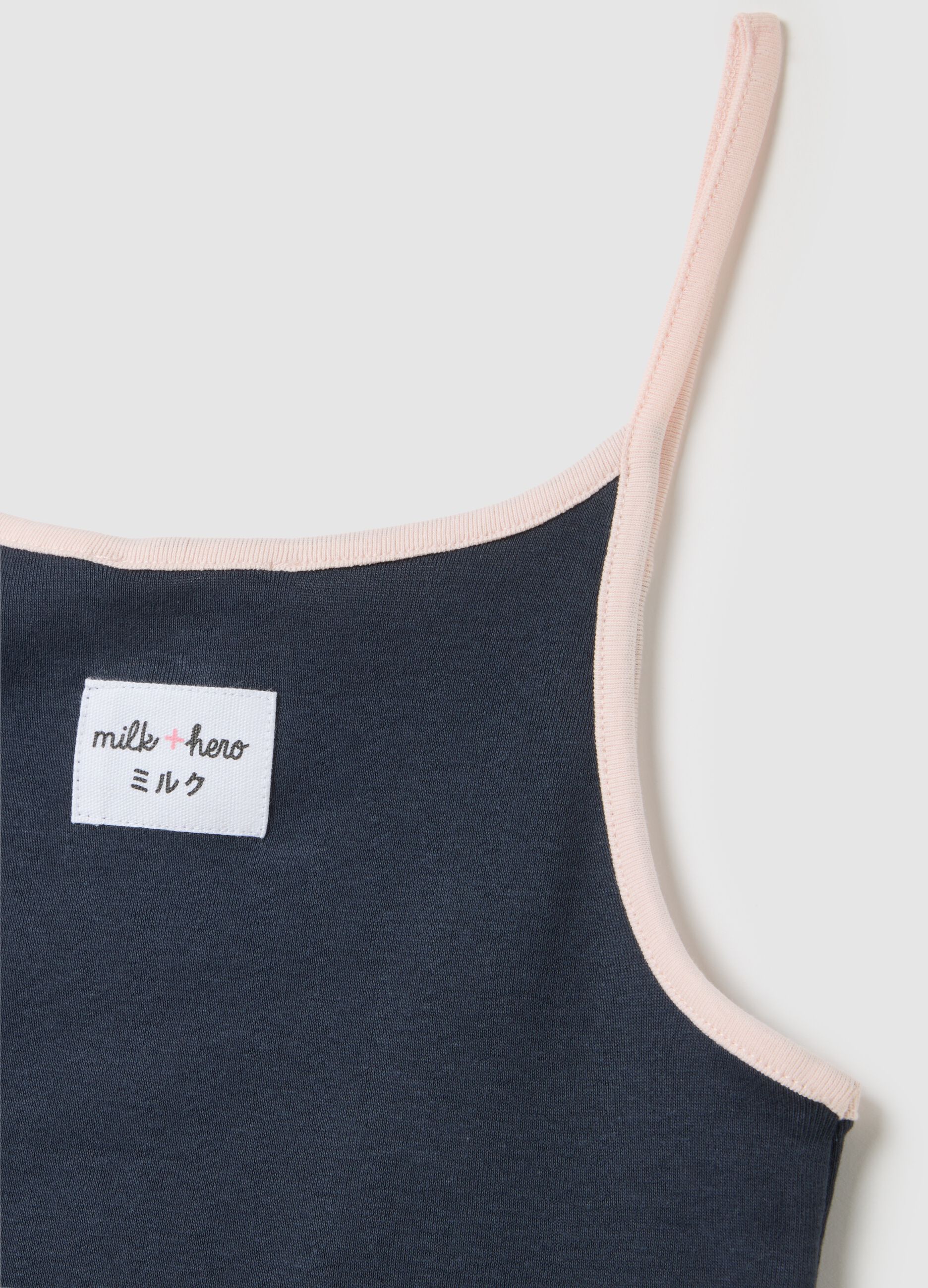 Canotta da donna in puro cotone blu regular fit