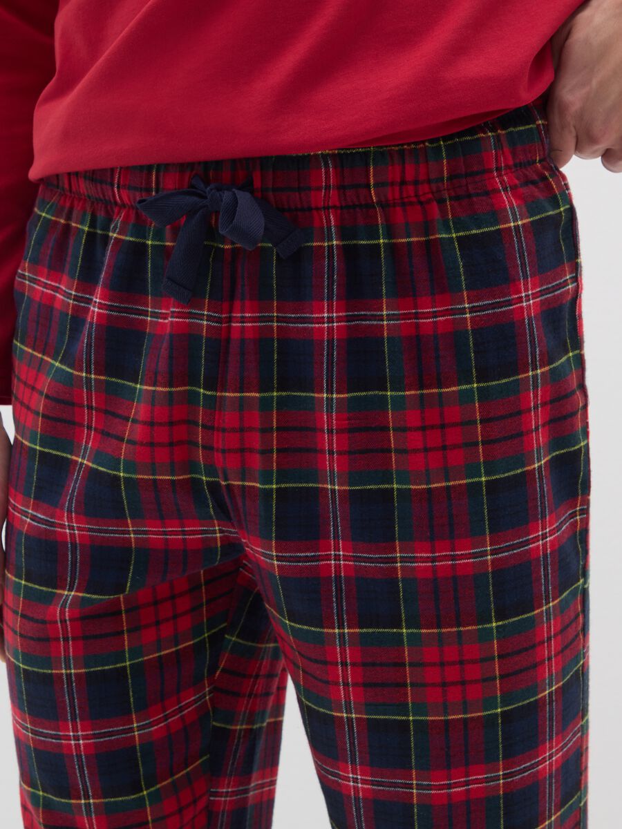 Multicoloured checked pure cotton pyjama trousers_3