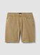 Beige regular-fit stretch cotton Bermuda shorts_4