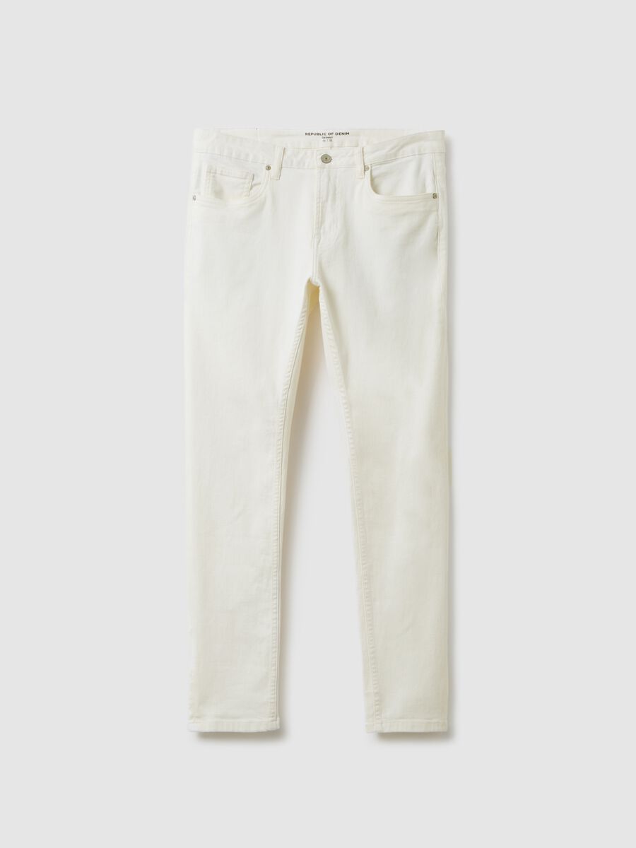 Skinny fit white jeans in stretch cotton_4