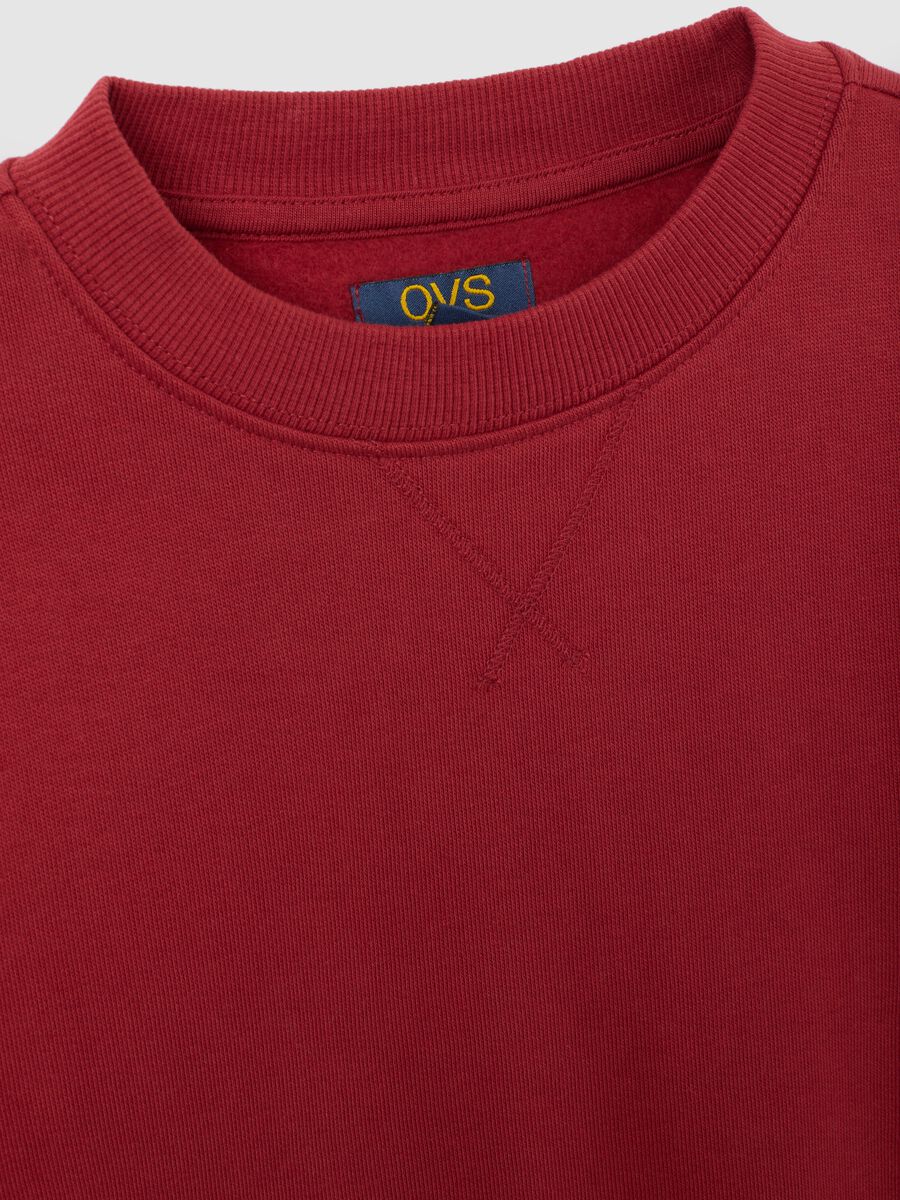 Red regular fit pure cotton children's sweatshirt_2