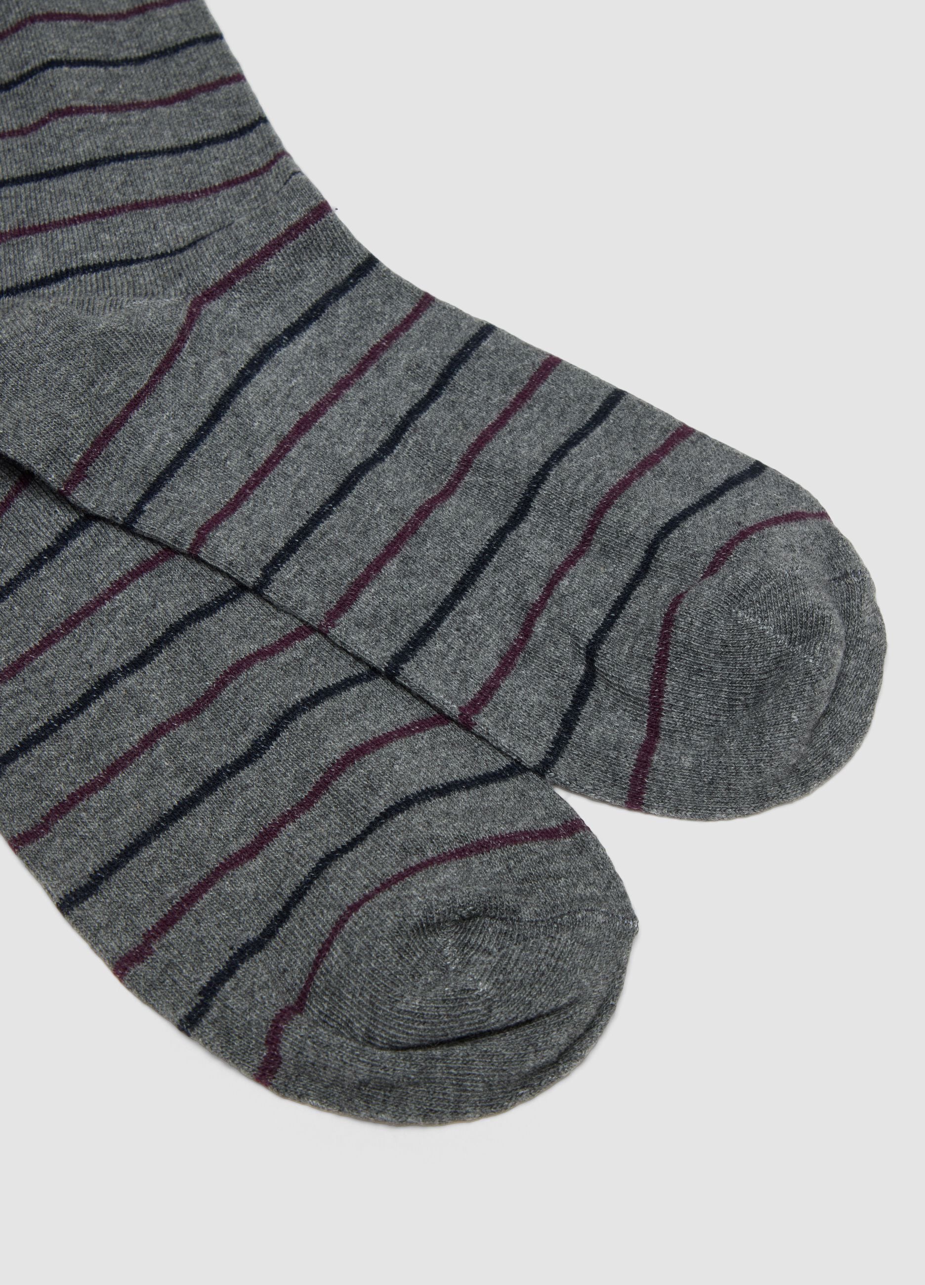 3-Pack of Grey Long Socks in Stretch Organic Cotton