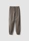 Grey stretch cotton joggers with elasticated cuffs, comfort fit_0