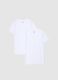 Pack of two white boy's t-shirts in pure cotton over fit_0
