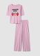 Long pink pure cotton pyjamas with strawberries, regular fit_4