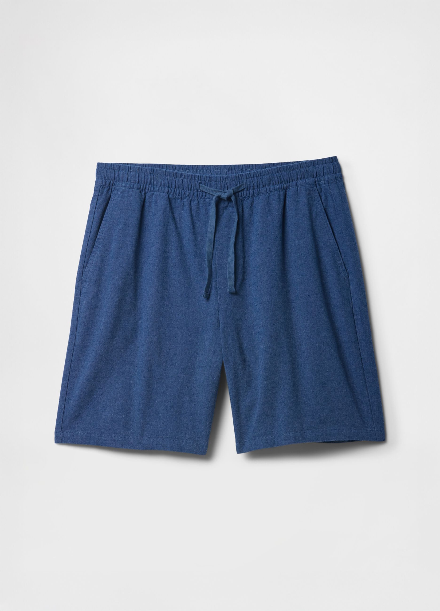 Blue Fabric Blend Shorts