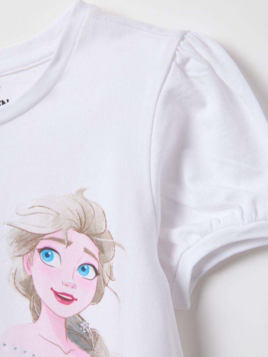 T-shirt in cotone elasticizzato multicolor per bambina con stampa Frozen_2