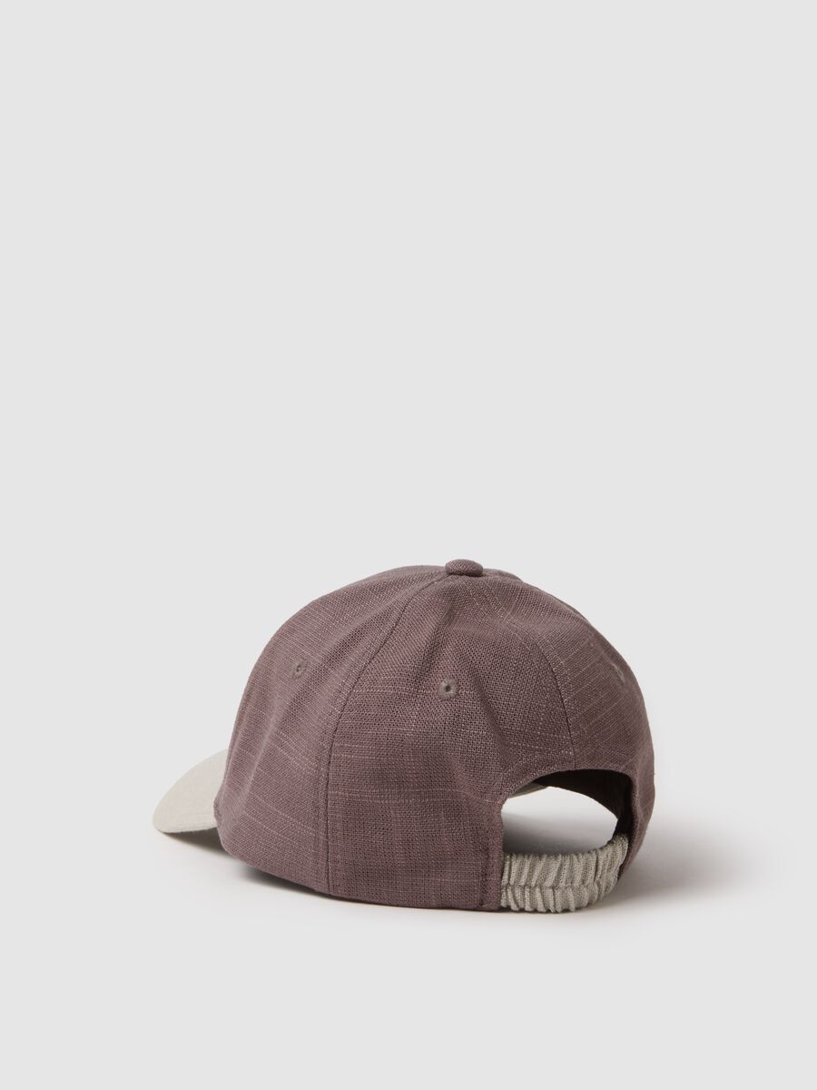 Multicolour viscose and linen blend baseball cap_1