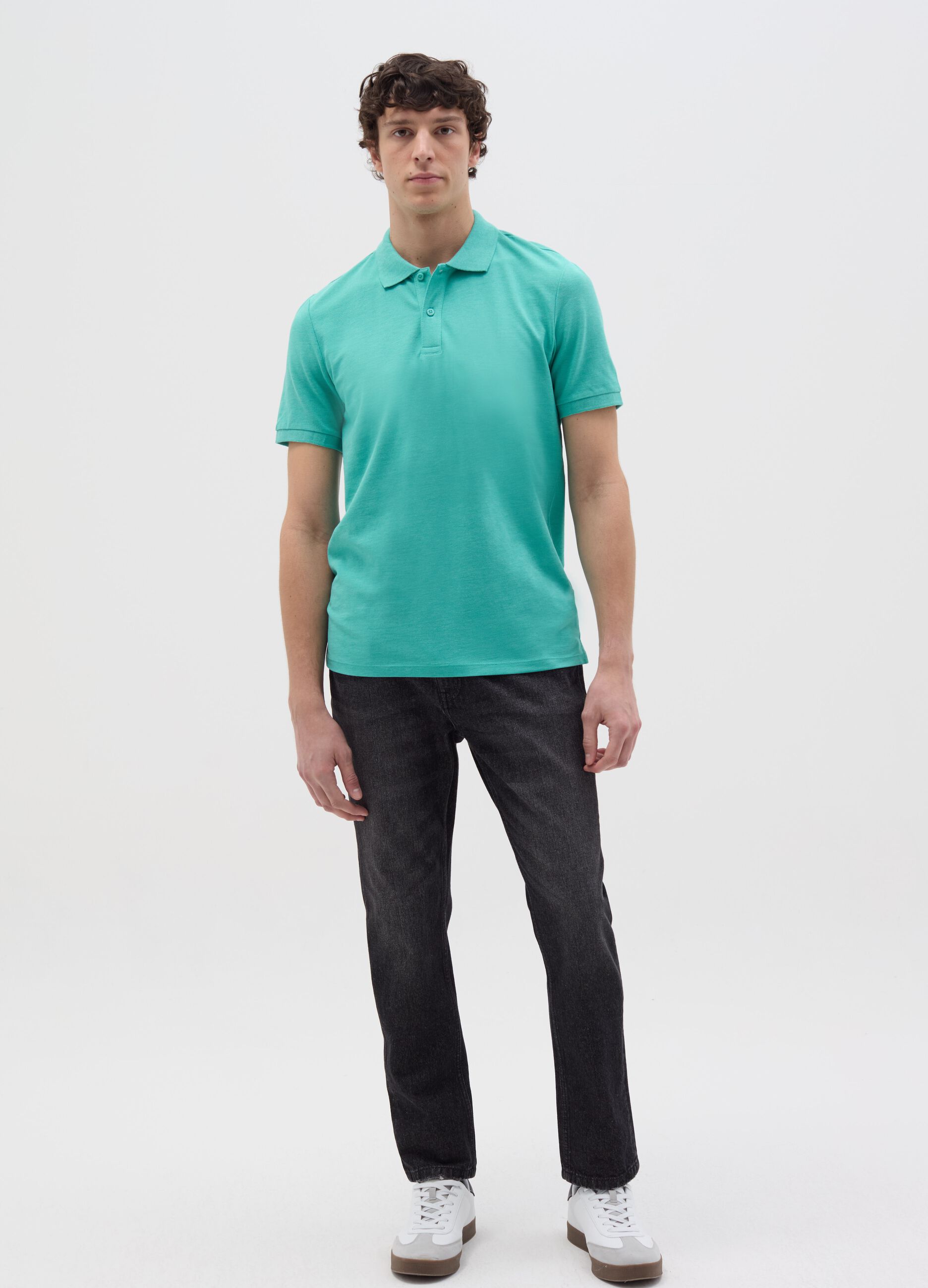 Regular-fit polo shirt in cotton