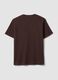 Brown pure cotton regular-fit short-sleeve T-shirt_5