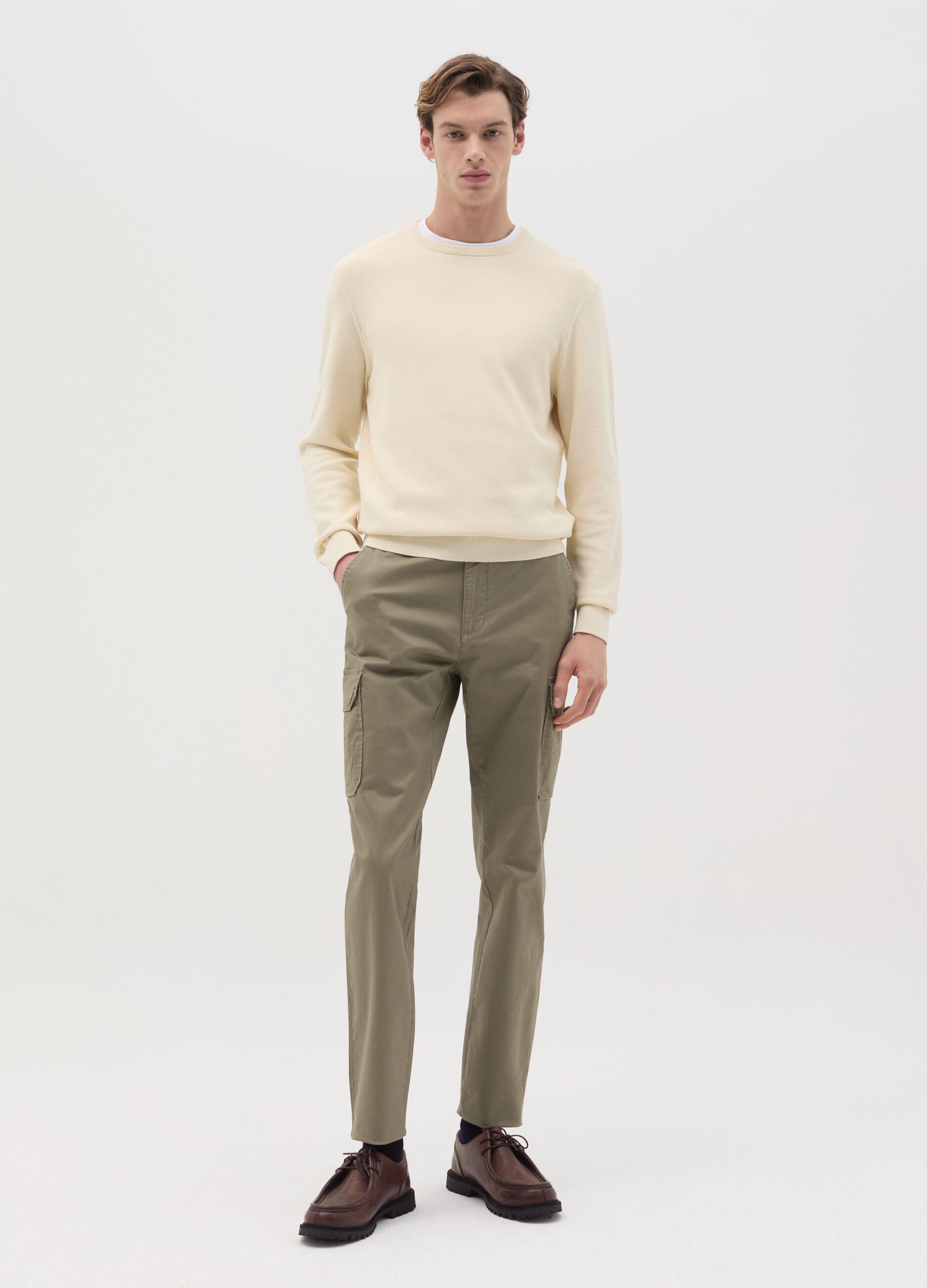 Slim-fit cargo pants in stretch cotton