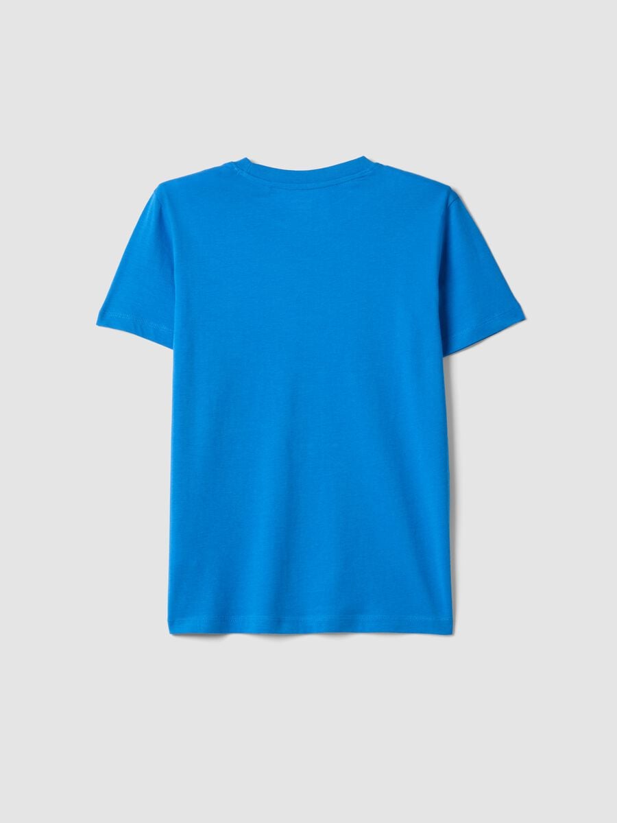 T-shirt in puro cotone blu da ragazzo regular fit_4
