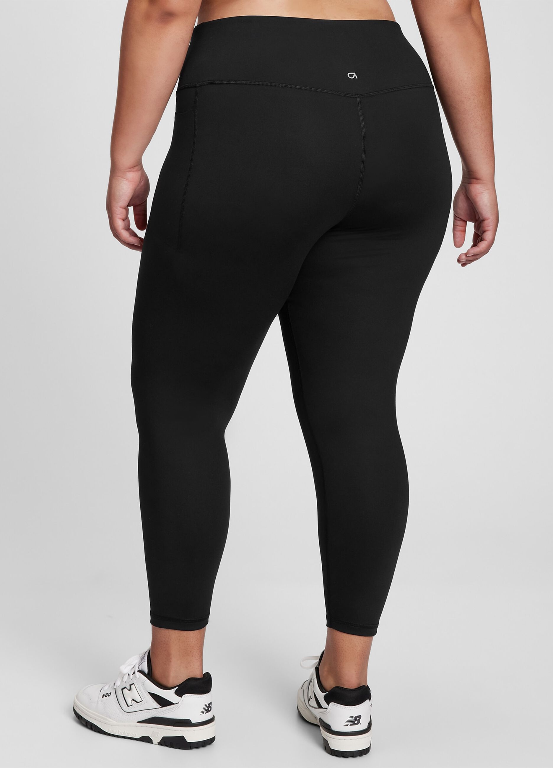 Solid colour high-rise leggings