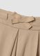 Pantaloni beige wide leg in viscosa elasticizzata con fiocco per bimba_3