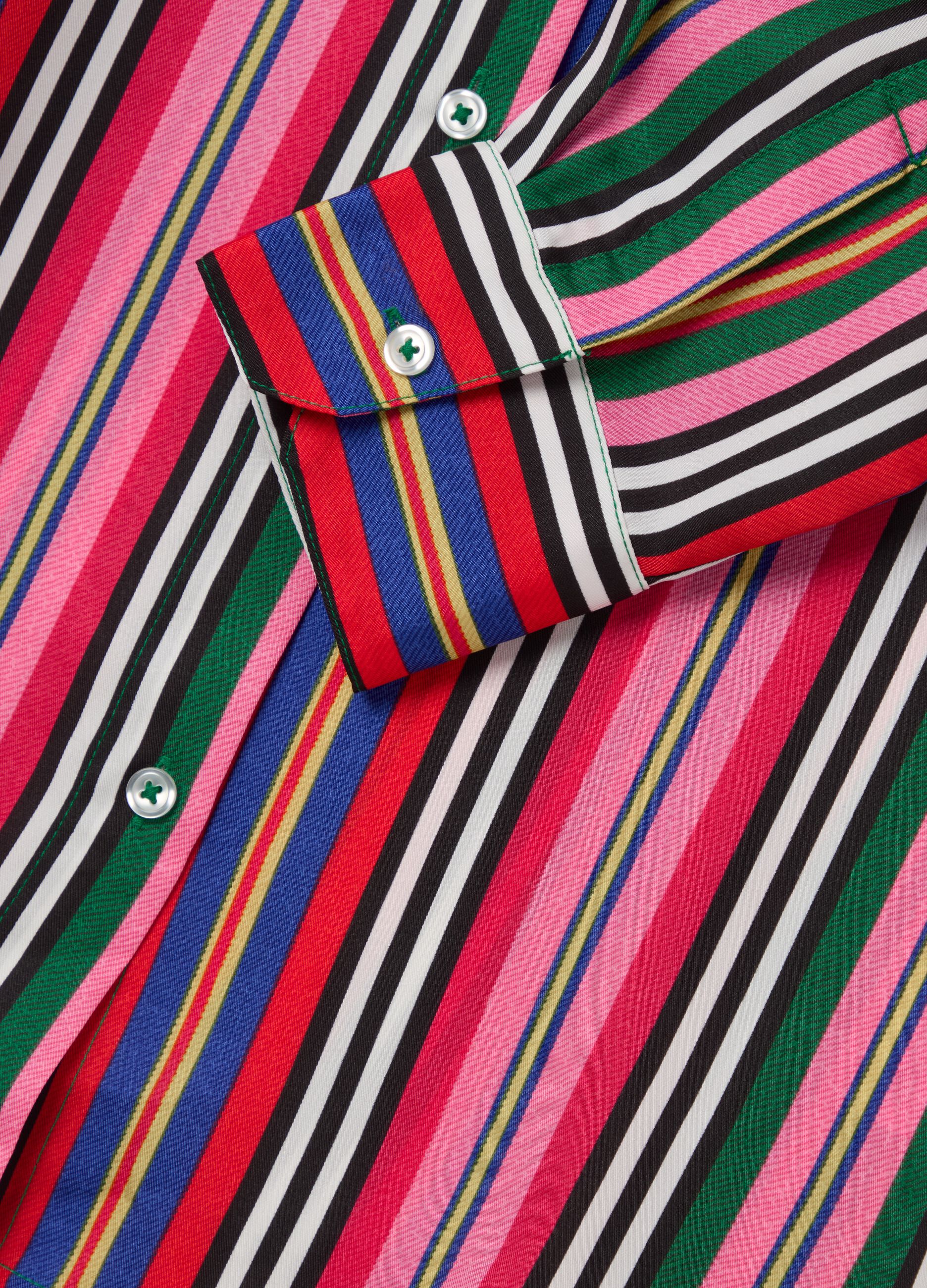Camicia fluida a righe multicolor