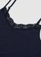 Blue slim fit stretch viscose camisole with lace_5