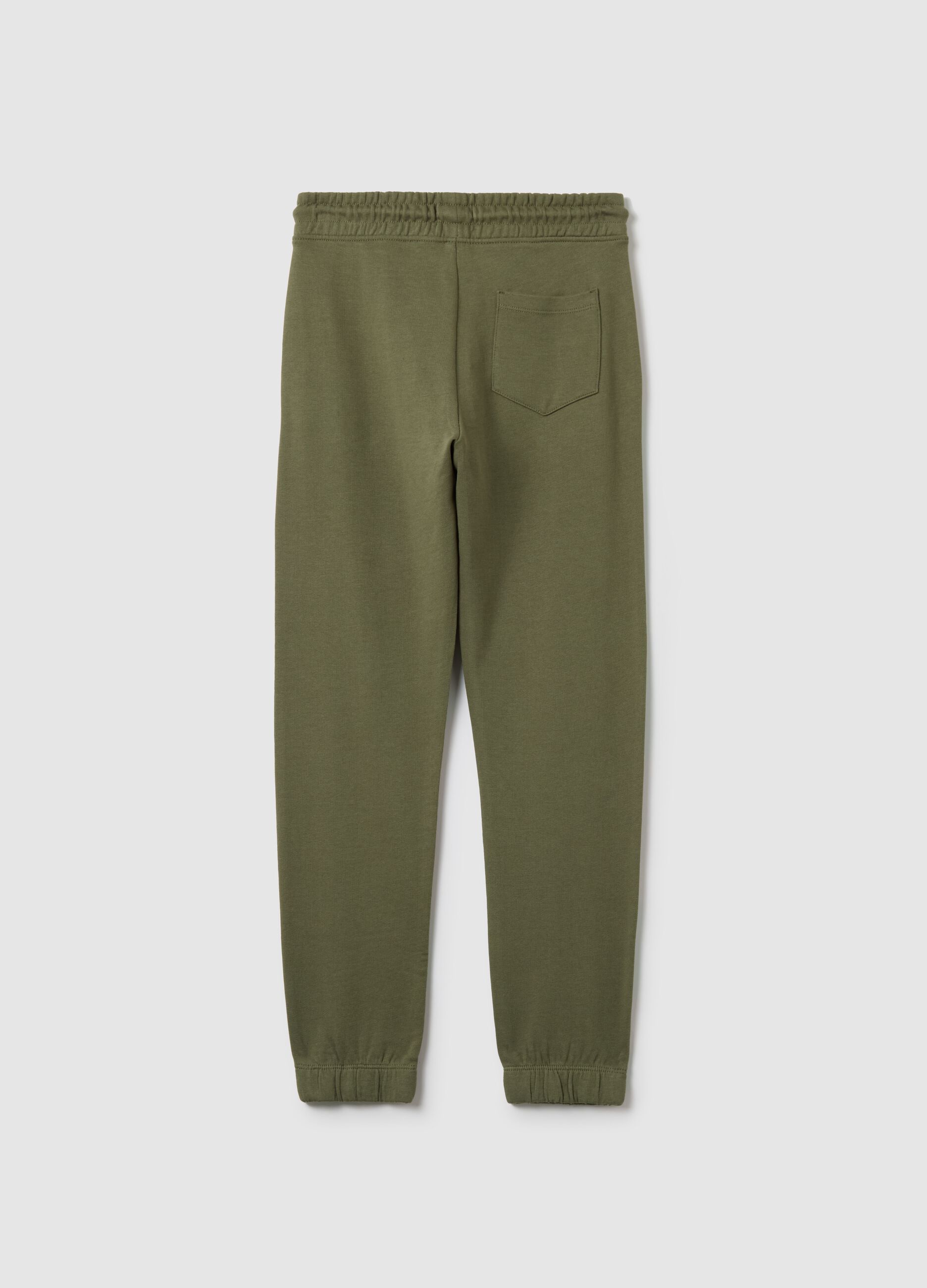 Cotton joggers with drawstring and print