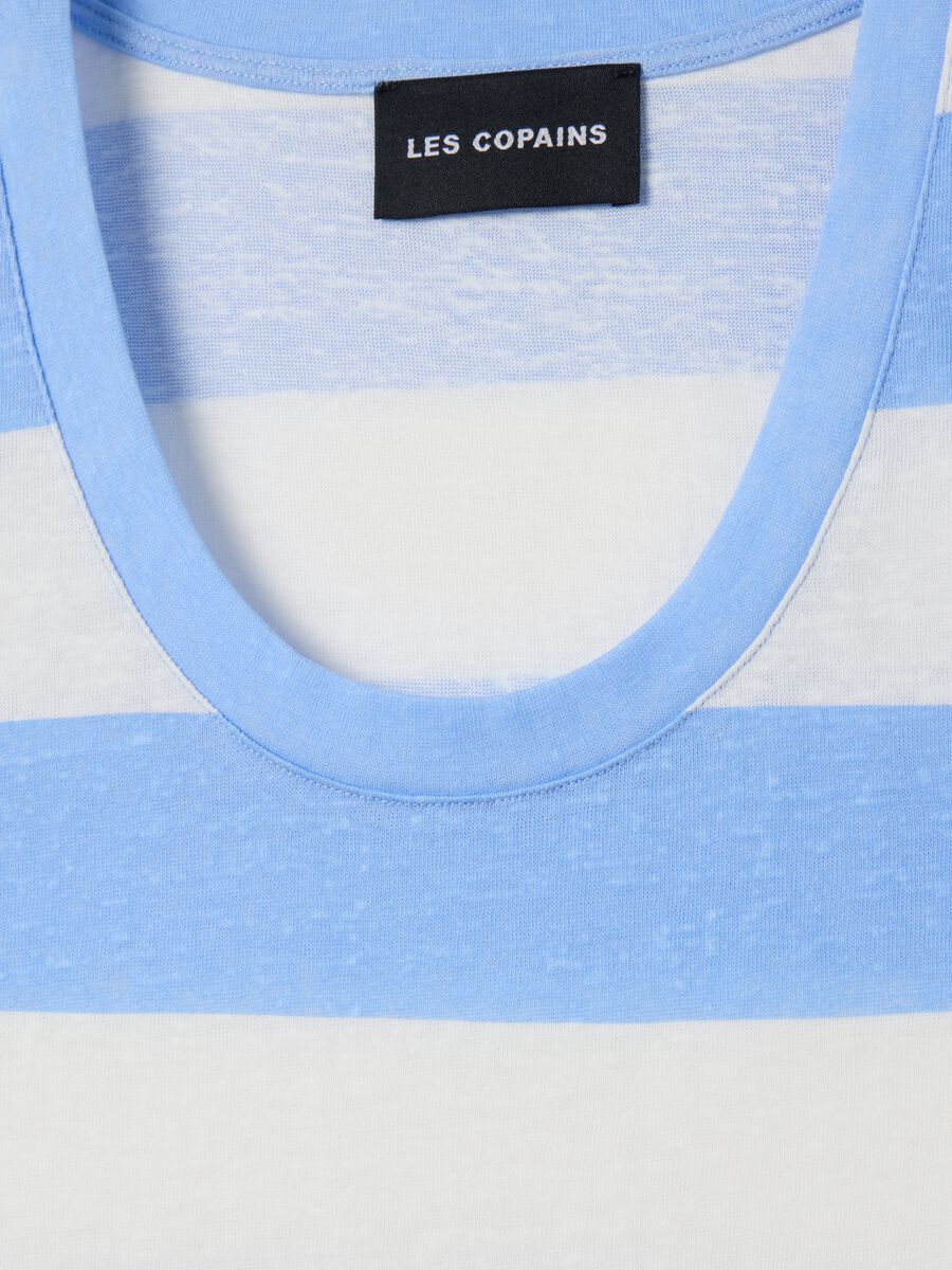 Blue and white striped vest LES COPAINS HOUSEBRAND_1