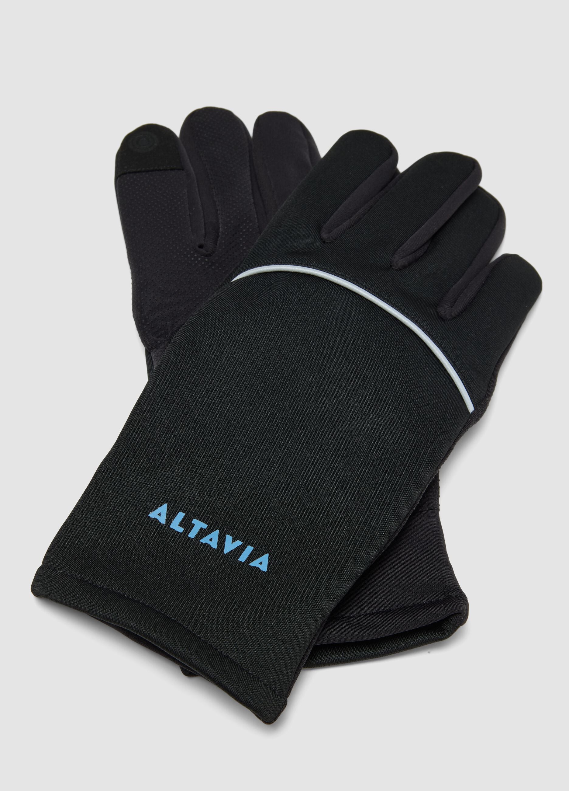 Guanti neri outdoor con inserti riflettenti ALTAVIA WITH DEBORAH COMPAGNONI