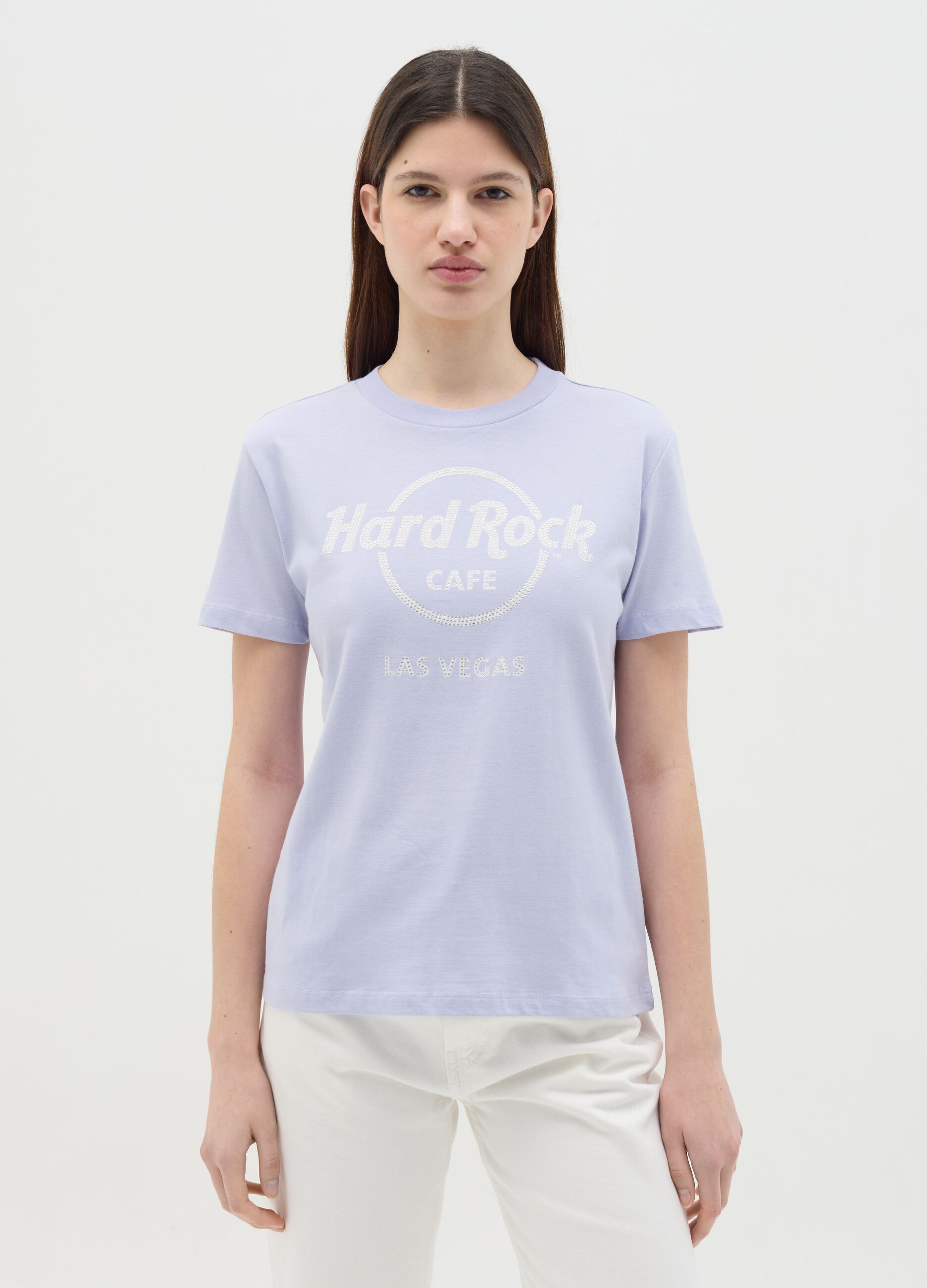 T-shirt with Hard Rock Cafè Las Vegas print with diamantés
