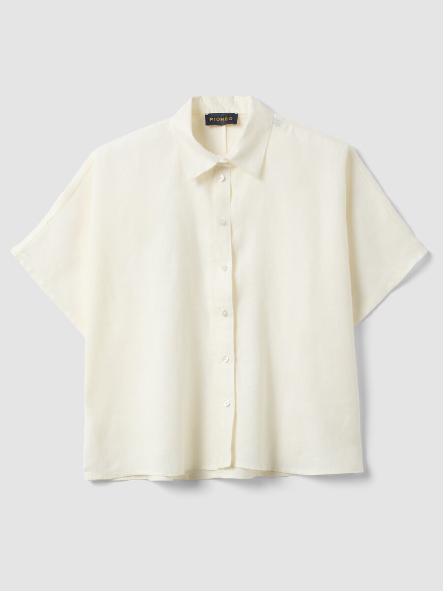White pure linen regular-fit shirt_4