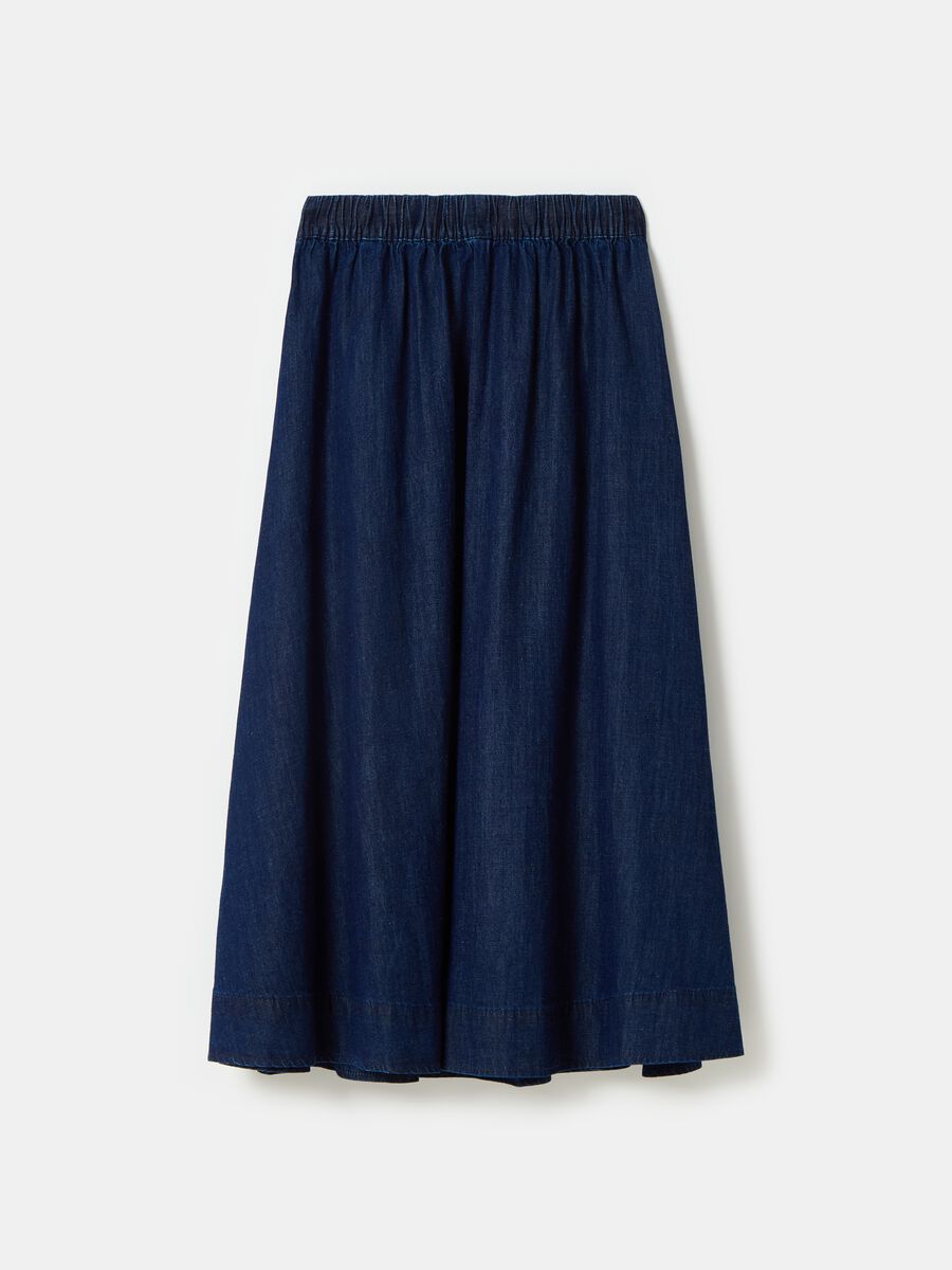 Full midi skirt in flowing denim_4