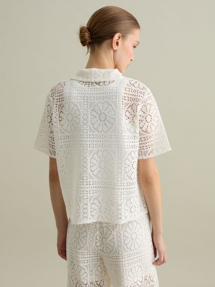 White polo shirt in lace_3