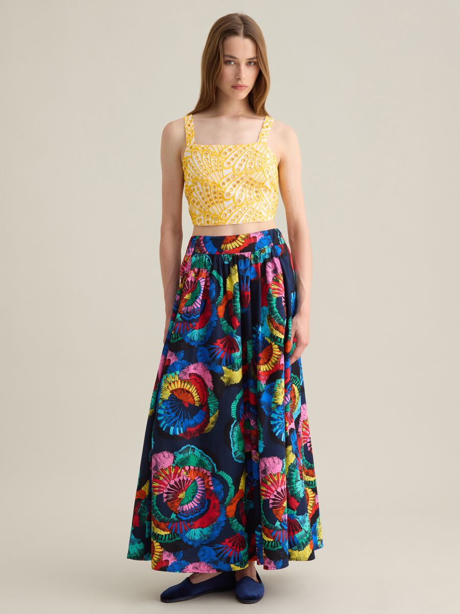 Women's pure cotton multicolor regular fit cropped top_1