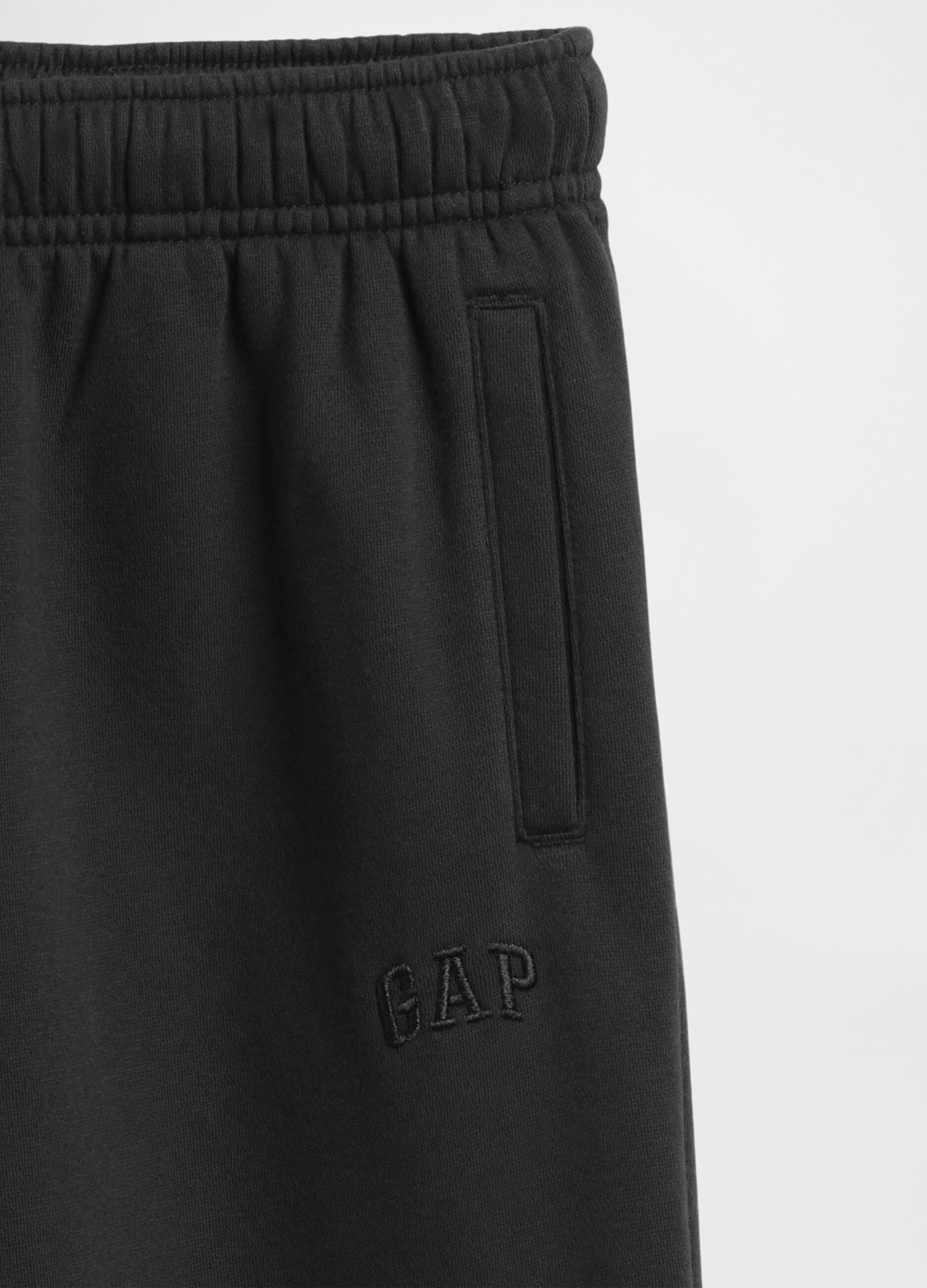Black cotton blend trousers for girls