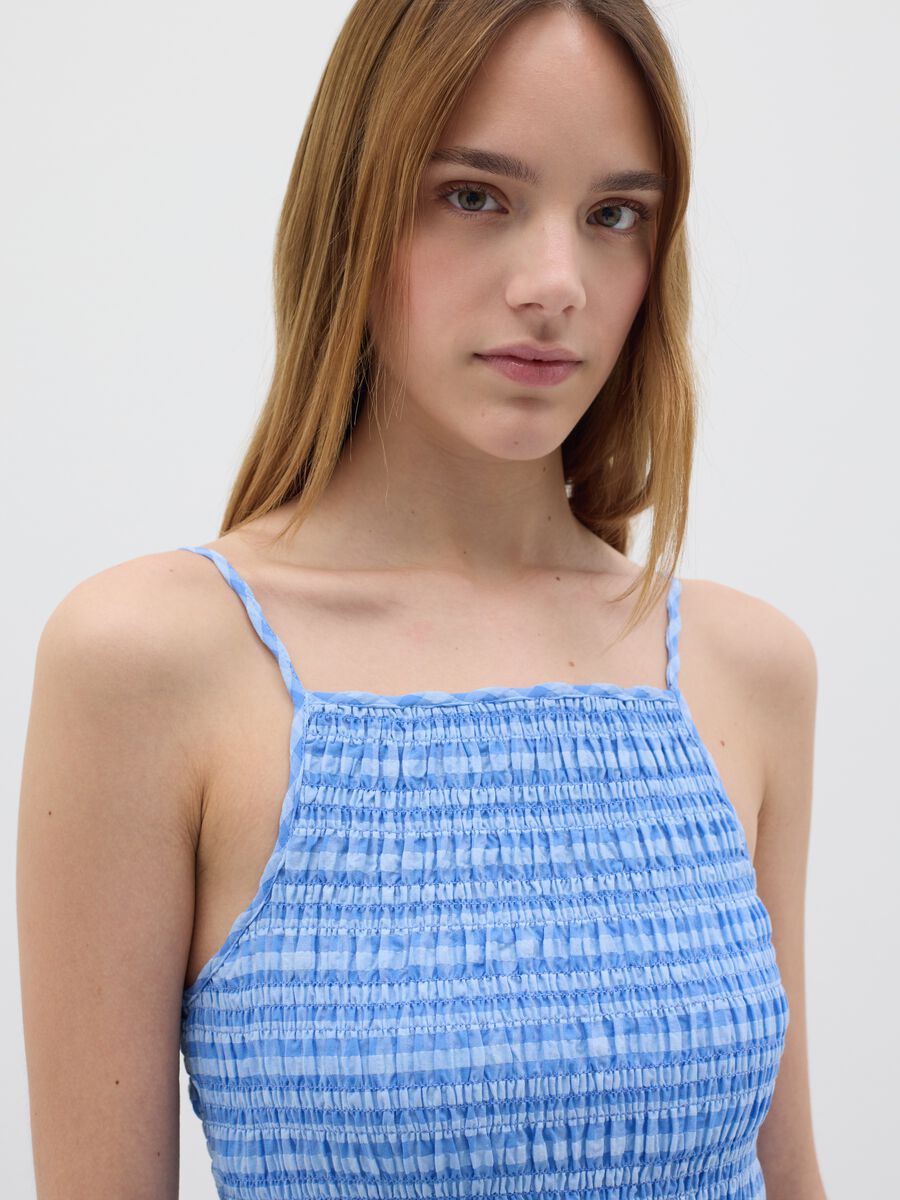 Long blue checked dress B.Angel_1