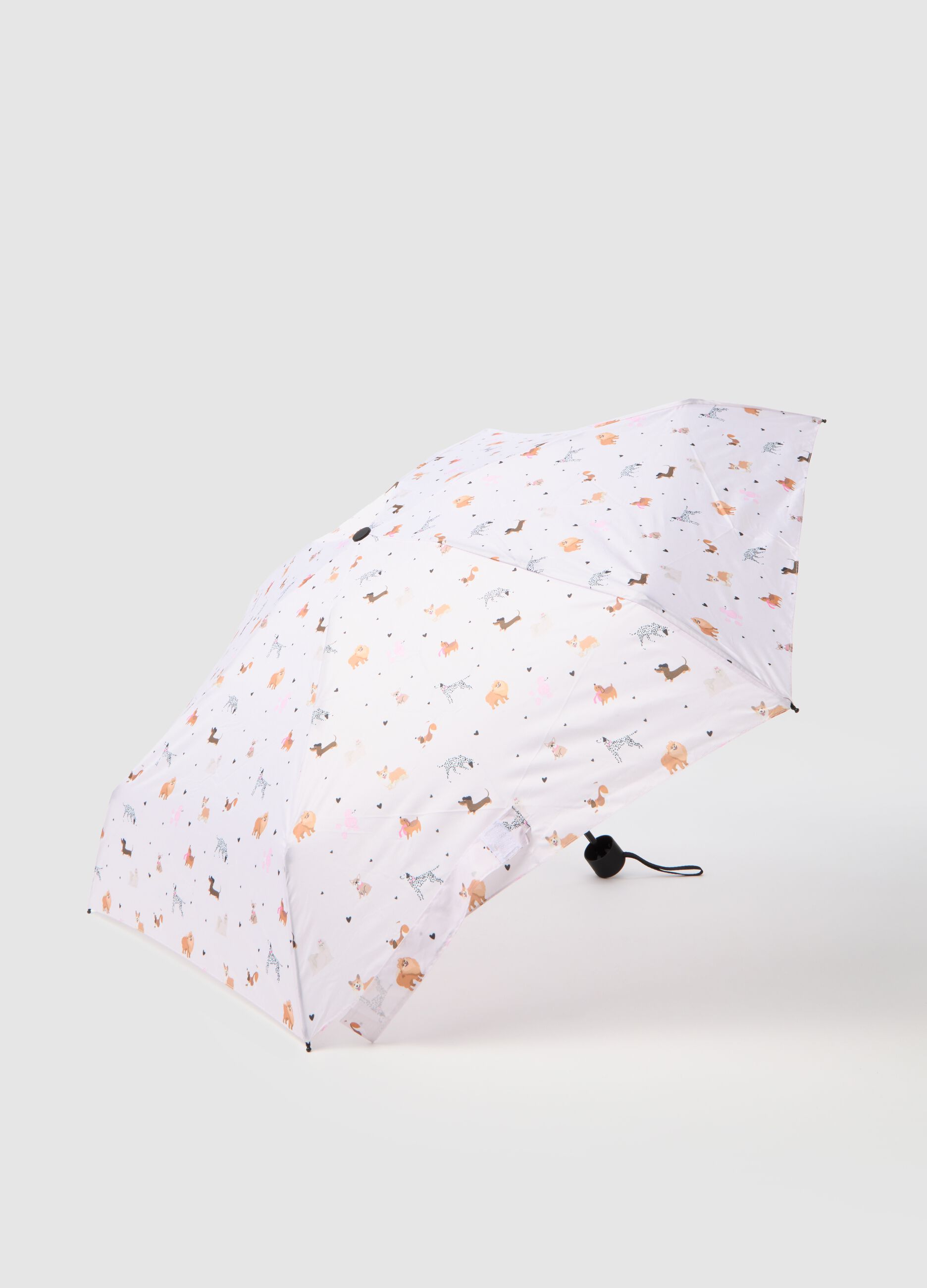 Multicolour foldable umbrella with print