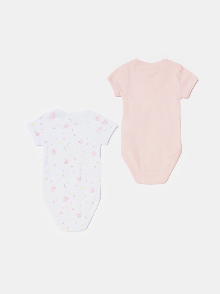 Two-pack organic cotton bodysuits with Minnie Mouse print_1