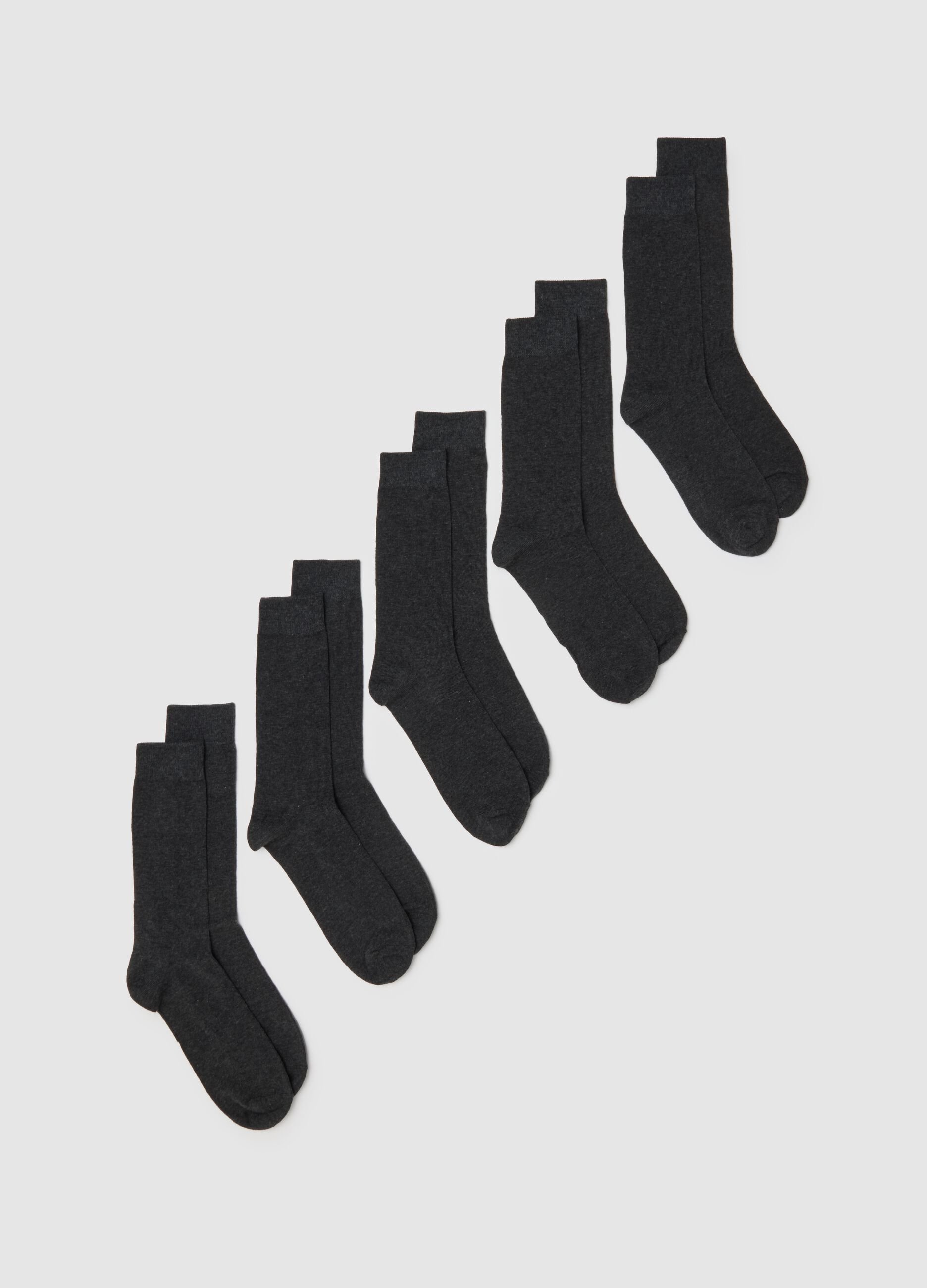 Multipack of grey midi cotton blend socks