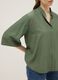 Green viscose-blend regular-fit blouse with Mandarin collar_3
