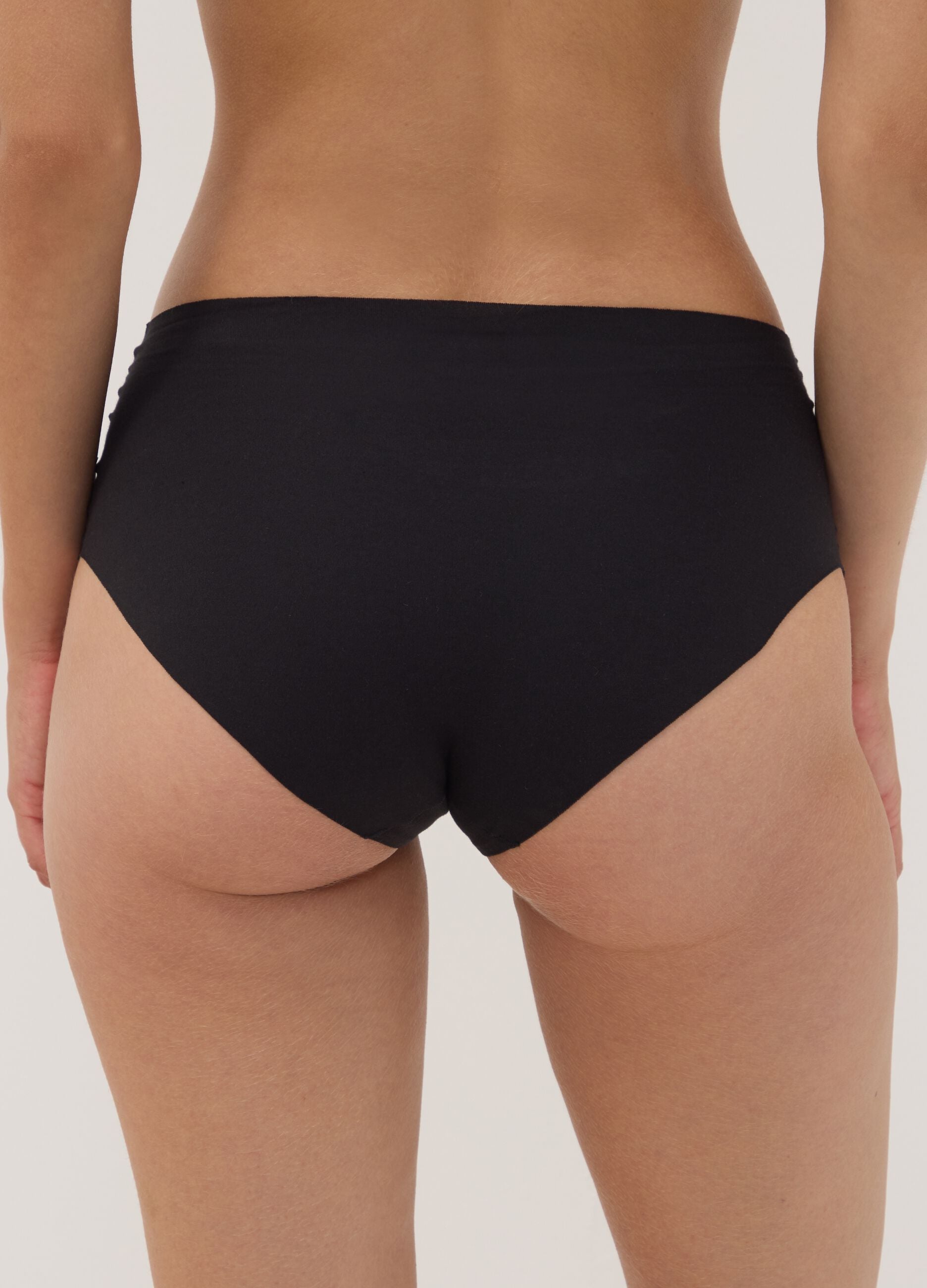 Slip neri a vita alta in cotone organico elasticizzato