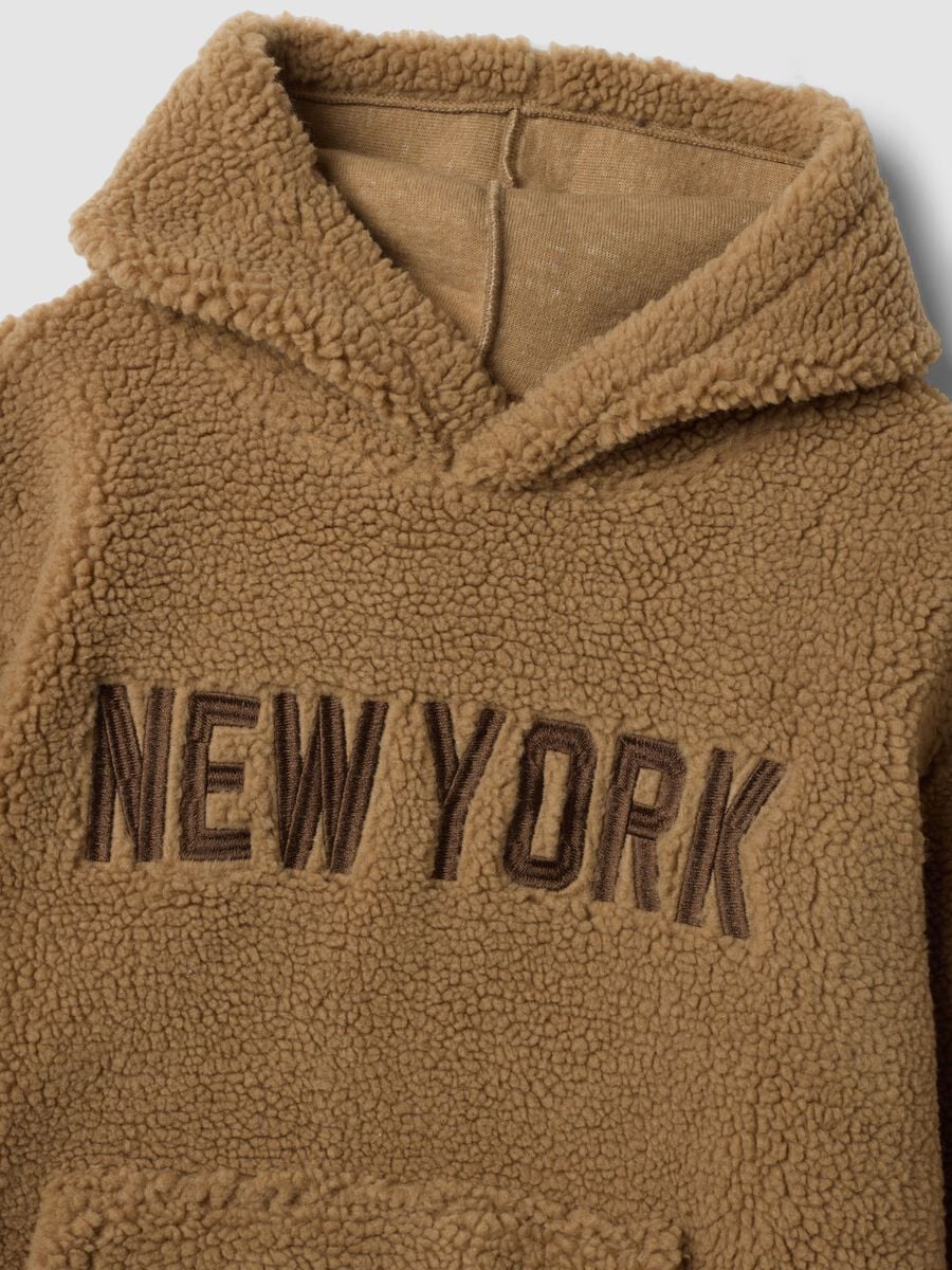Felpa marrone chiaro con cappuccio relaxed fit_2