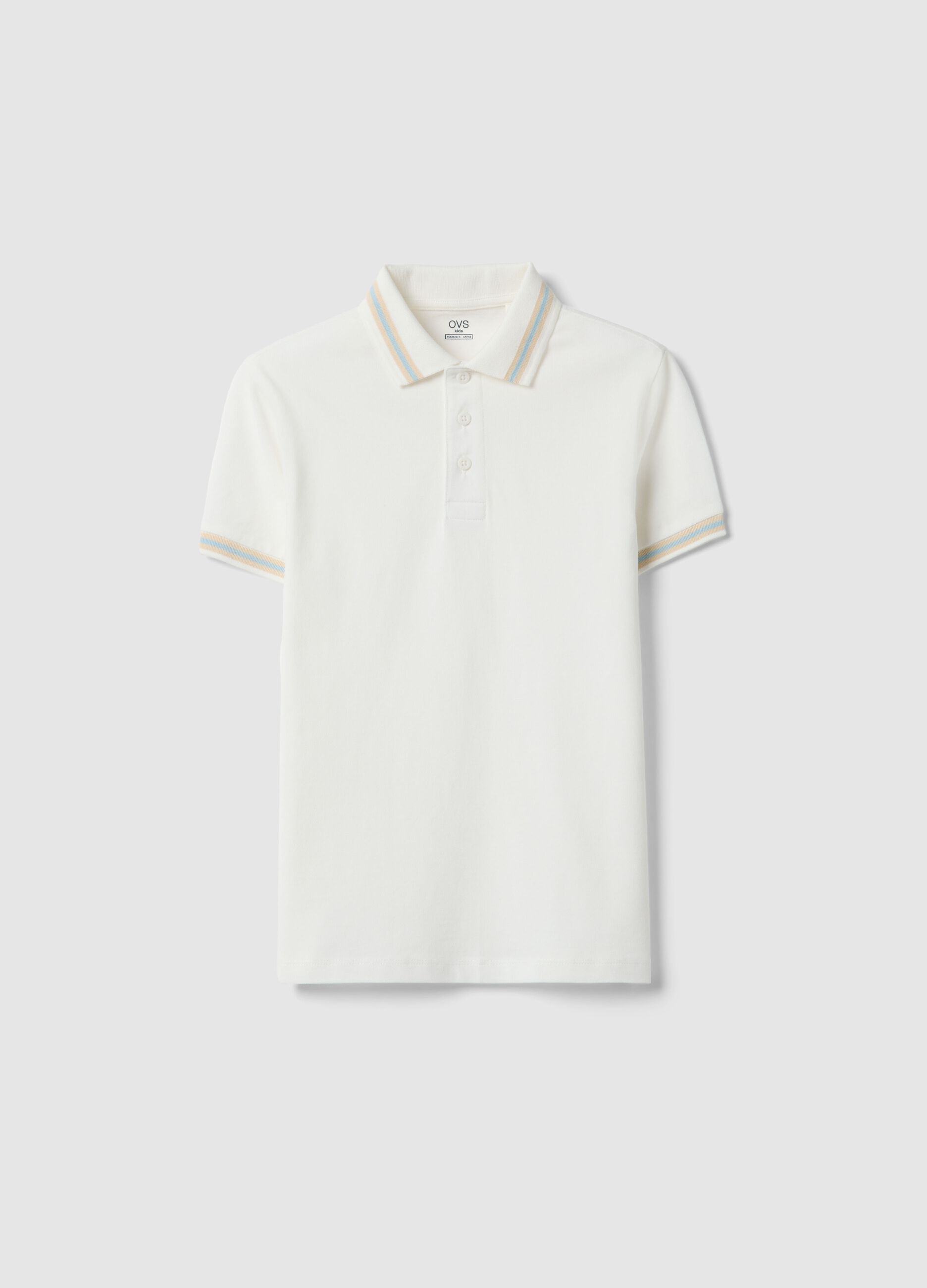 Boys' regular fit pure cotton white polo