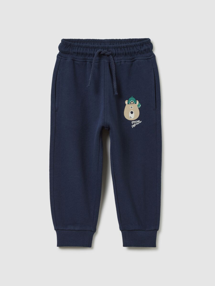 Children's navy cotton trousers, regular fit_0