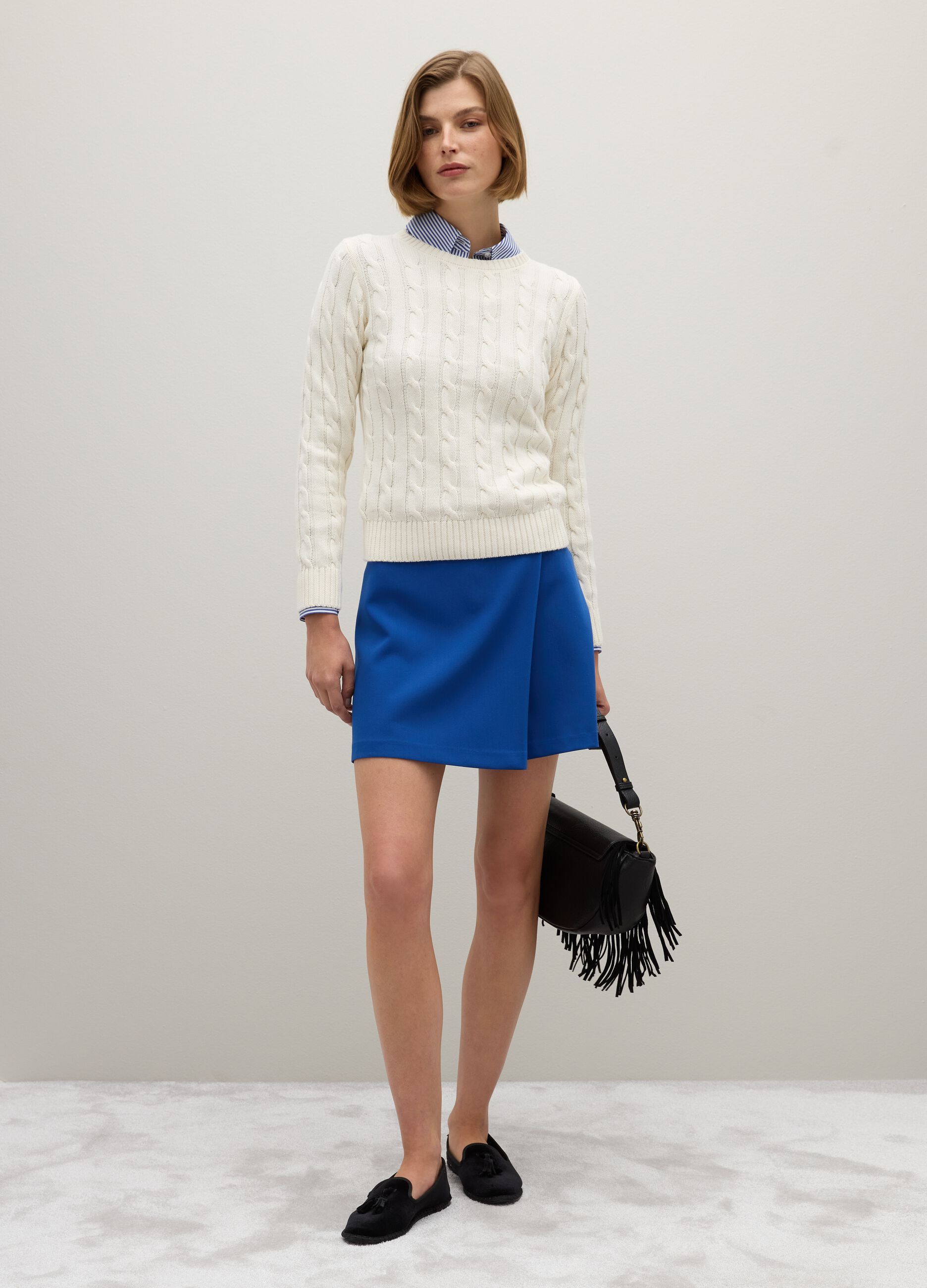 Beige pure cotton sweater regular fit