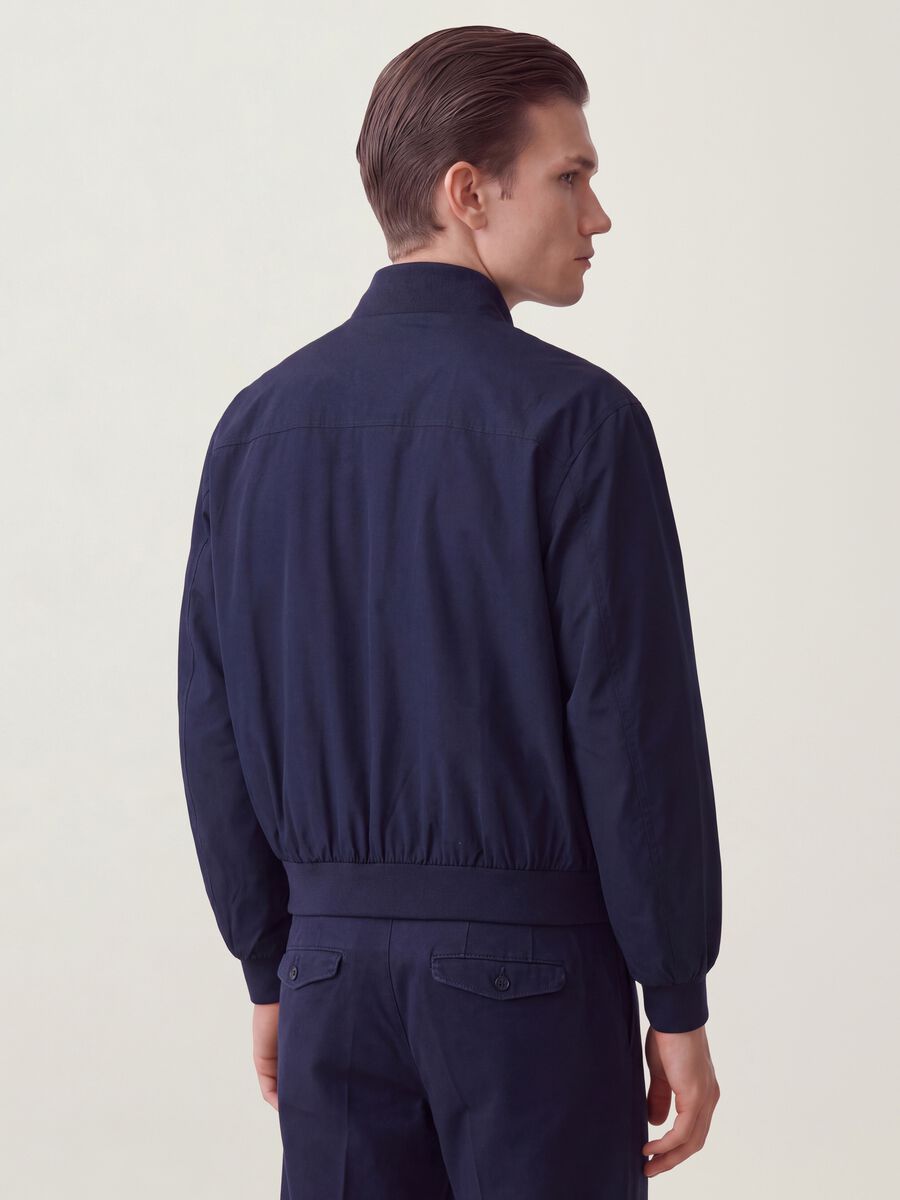 Blue stretch-fabric jacket with zip_3