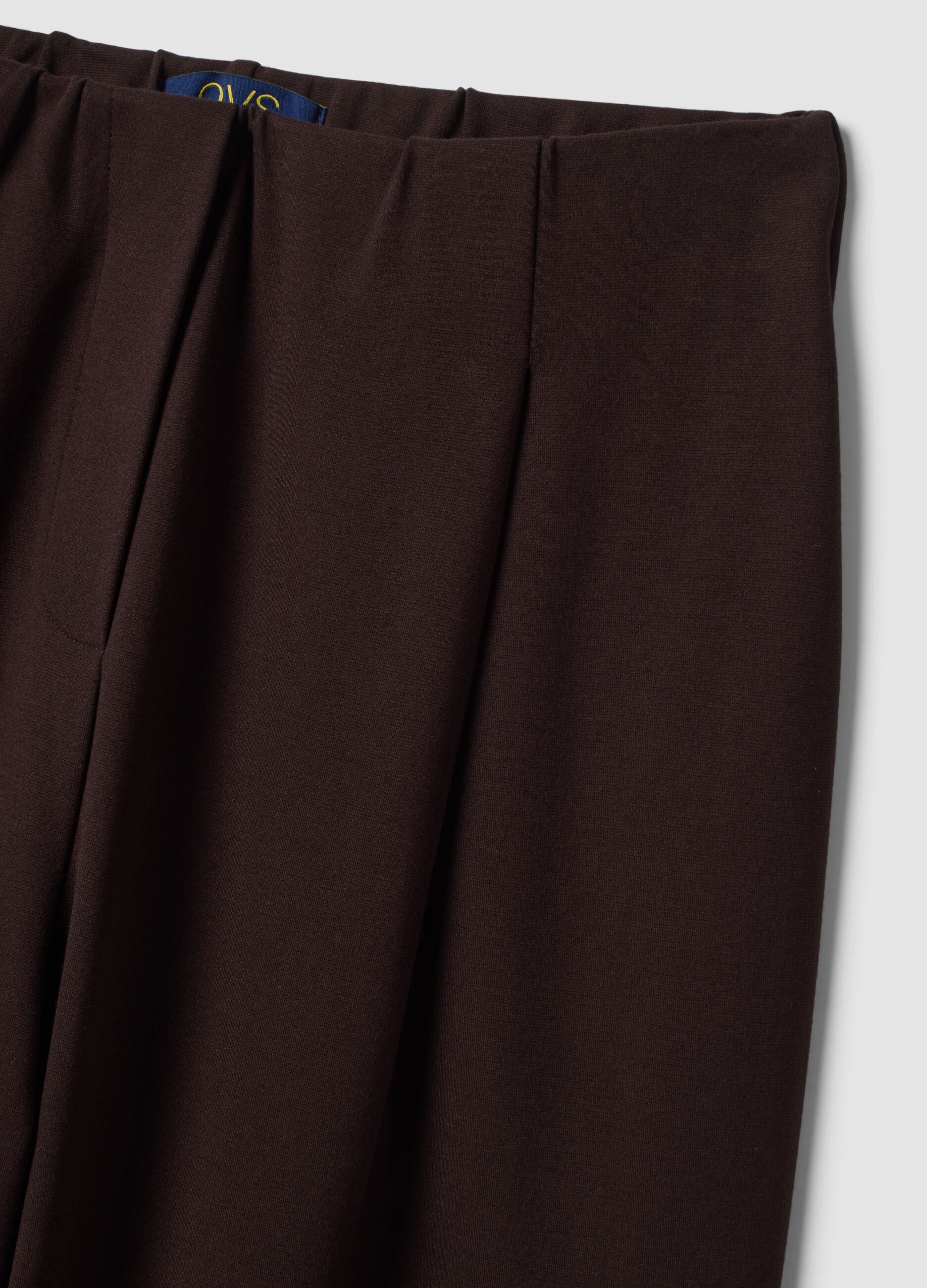 Brown stretch viscose Milano stitch barrel-fit jogger trousers