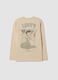 Sand pure cotton T-shirt with One Piece print, relaxed fit_2