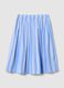 Blue striped pure cotton midi skirt_4