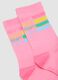 2-pack of pink and white short socks in stretch organic cotton with pattern_1