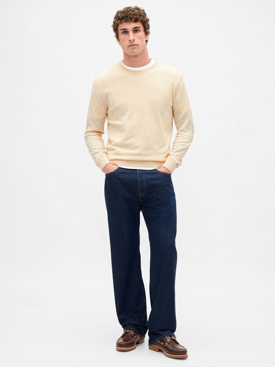 Beige Cotton Blend Jumper_2